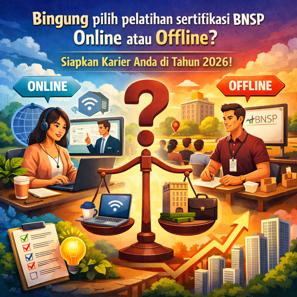 Pelatihan Sertifikasi BNSP Online vs Offline untuk Karier